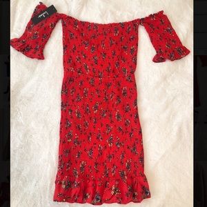 Nasty Gal off the shoulder floral dress